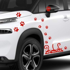 Kit 13 autocollants de chat pattes coeur animaux empreinte drôle voiture...