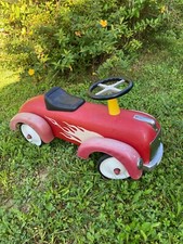 Porteur enfant, voiture rouge vintage, Baghera 1970