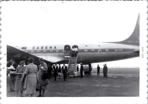 Sabena oct 1959 london - sabena, dc-6b