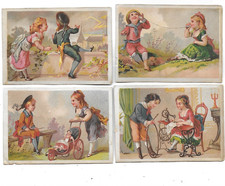 8 CHROMOS ANCIENS enfants jeux