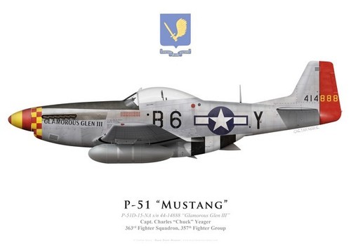 Print 51d mustang glamorous - p-51d,
