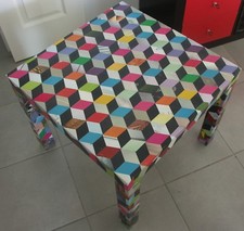 Retro Vintage Collage Coffee Table 55x55x45cm