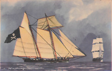 ILLUSTRATED CP SIGNED HAFFNER SCHOONER PIRATES - 27305