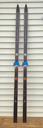 Vintage wooden skis long - vintage,