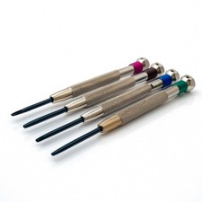 AUGUSTA 4 Piece Chrome Rotary Knob Cruciform Screwdriver ***Made in EU