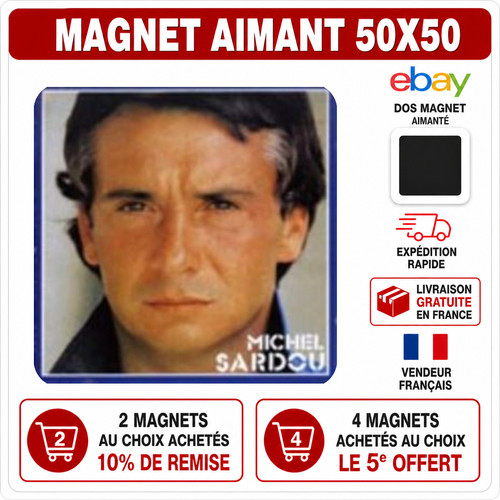 Magnet michel sardou 5x5 - v2, cm