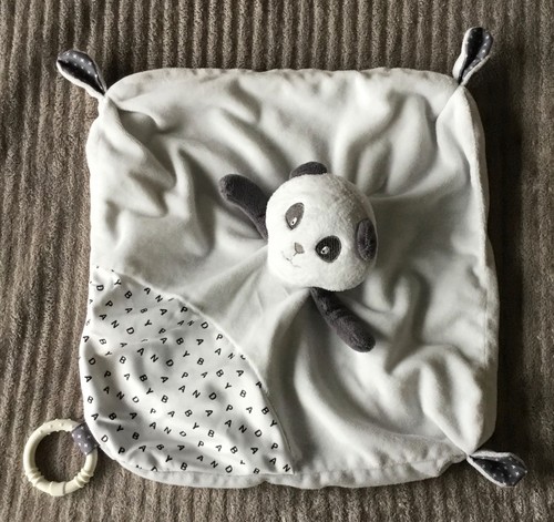 Doudou panda blanc noir - panda,
