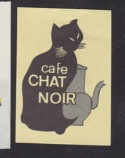 Antique Tag Belgium Matches BN106383 Coffee Cat Black 