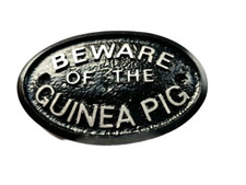 Argent Beware Of The Cochon D'Inde Cage Maison Porte Plaque Murale Signe Neuf