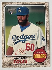 Andrew Toles Dodgers 2017 Topps Heritage Real One AUTO Special Ed Red Ink /68