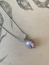 Joli Collier en Argent Massif avec perle nacrée