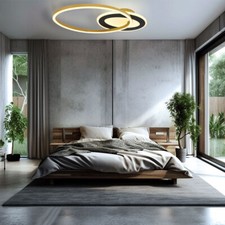 Plafonnier Lampe de Salon Plafonnier or Noir LED 24 W Tournant L 53 CM