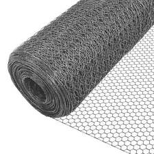 VOUNOT Grillage a poule avec fils 13mm en PVC gaine gris 1x25M