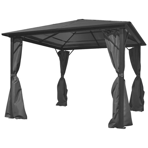 Belvédère avec rideau marron - avec,