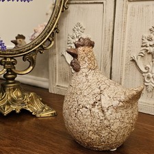 Vintage French Athezza Ceramic Chicken Figurine – 6.5", Signed
