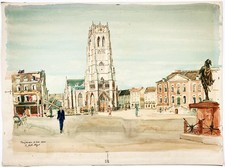 Karl Ludwig Nagel - Tongeren Belgique Aquarelle Dessin 1941