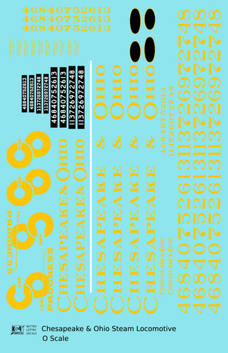 K4 O Scale Decals Chesapeake