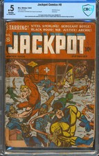 Jackpot Comics #8 CBCS 0.5 | MLJ 1942 | Black Hood + Mr. Justice | WWII Cover |