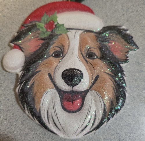 Collie head christmas ornament - collie,