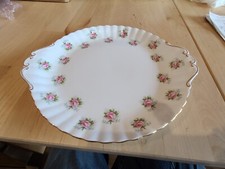 HARD TO FIND MINT ROYAL ALBERT "FORGET-ME-NOT ROSES" COOKIE CAKE CANAPE TRAY