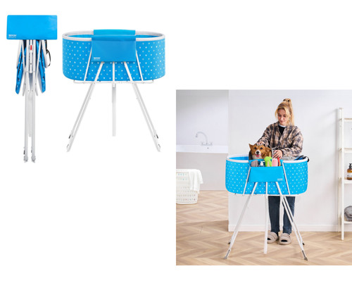 Baignoire pliable bleue chien - baignoire,