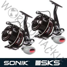 2 x Sonik SKS 8000 Beach Surf Sea Fishing Reel Black Fixed Spool Pack of Two