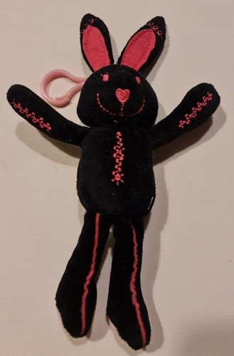 Lapin peluche noir rose - et,