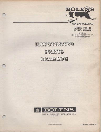 1972 bolen riding mower model - 1972,