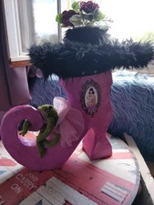 console tablette papier mâché pin-up objet déco porte plante