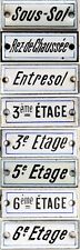 Old French enamel plaque lift sign under ground mezzanine 3rd 5th 6th floor