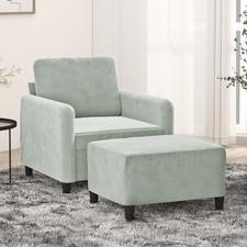 Fauteuil avec repose-pied Gris