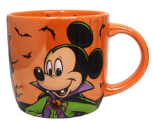 Disney Parks Halloween Mickey Vampire Boo to You Coffee Mug Orange Cup Lustre
