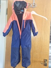 Decathlon Snow Ski padded All in One Suit, age 4years old, blue mix. Ex. Condi.