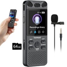 96GB Dictaphone 110H Digital Voice Recorder with External Microphone 215" Screen...