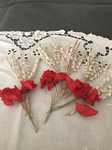 Lot fleurs tissu - lot, année
