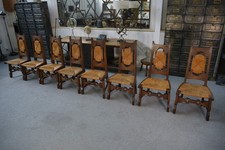 8 Rustic Oak Chairs by a Student by Joseph Savina 1950's