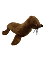 Peluches Heart  Sea Lion Plush Brown 14" Stuffed Animal Ecuador Hooded Eyes