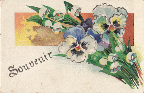 Illustree paillettes - cp,