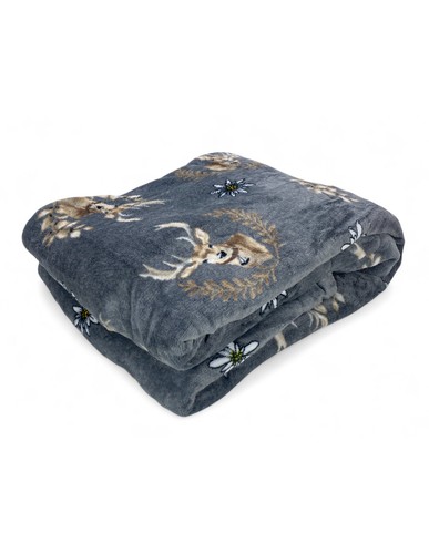 Plaid sherpa cerf gris - sherpa,