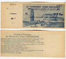 Tour de France Rare Billet