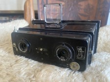 Gallus Jumelle 6x13 Stereo Camera Antique With Glass Plate Paris France RARE!