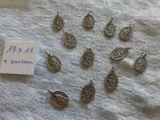lot 12 antique white metal medals MIRACULOUS VIRGIN fab France 1970