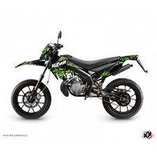 KIT DECO AUTOCOLLANT-STICKER 50 A BOITE PREDATOR NOIR-VERT POUR DERBI 