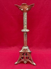 Ancien Pique-cierge en Laiton Style Néo-gothique XIXe siècle Bougeoir Eglise