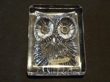 Presse papier cristal   hibou