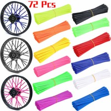  72Pcs Universal Motorcycle Dirt Bike Spoke Skins Covers Wraps Wheel Rim Guards