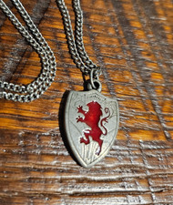 Narnia Pewter Pendent Necklace Aslan Shield Crest Gently Used Disney Rare