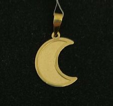 Pendentif Or 18K 750 Mls. Demi-Lune. Brillant Et Mat. 17 Mm.