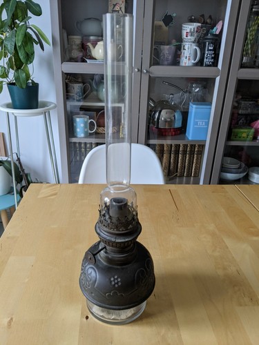 Tin kerosene lamp - tin,
