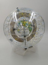1977 Farquhar "Earth In Space" Celestial Transparent Globe w/ Compass Stand